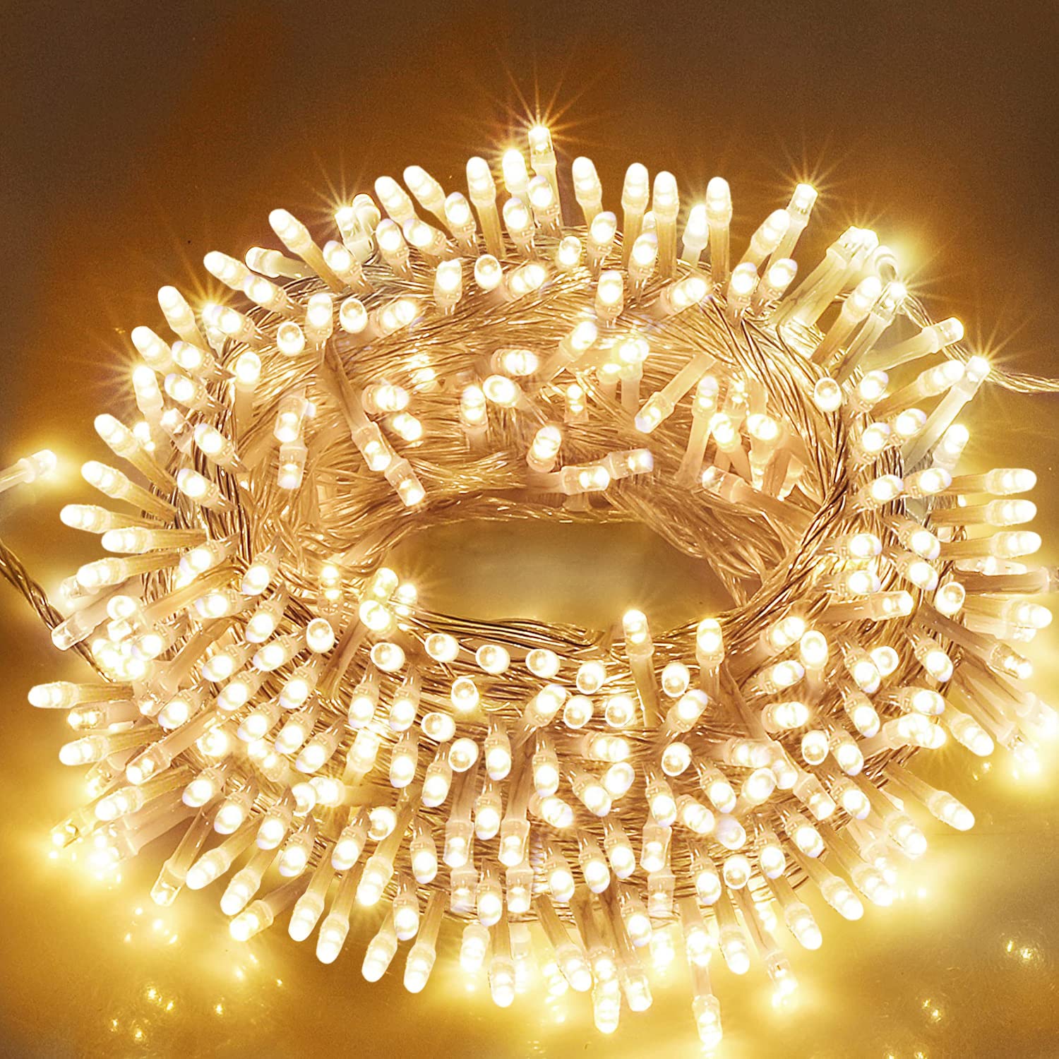 66FT 200 LED Christmas String Lights - 8 Lighting Modes with End-to-End Plug, Warm White Fairy Lights for Indoor/Outdoor Holiday Decor - Perfect for Christmas Trees, Parties, and Home Decoration
