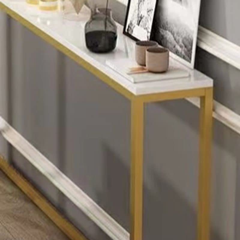 KWOKING White Gold Rectangle Console Table - Slim Sofa Table for Hallway, Living Room & Bedroom - 39.5