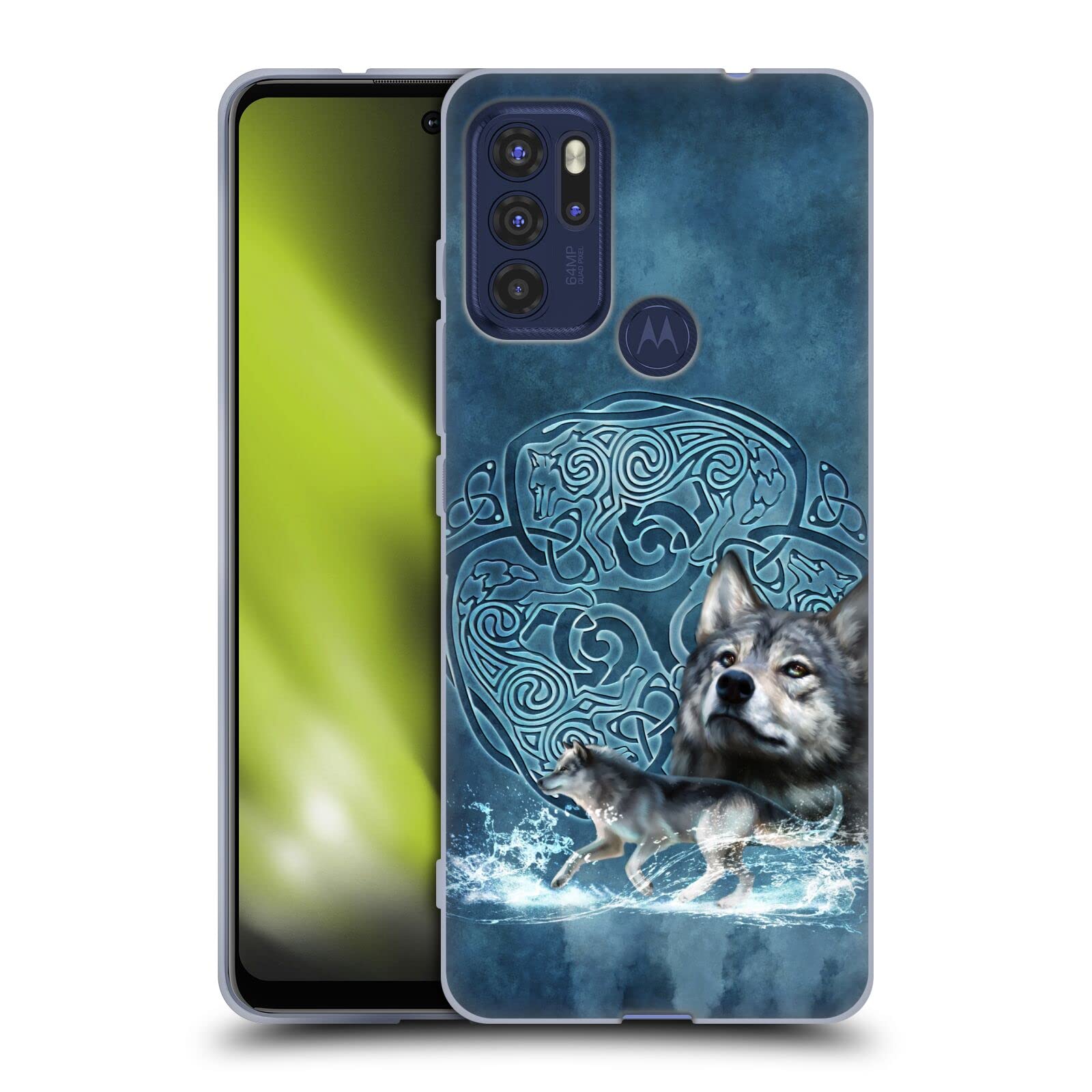 Brigid Ashwood Wolf Celtic Wisdom Soft Gel Case for Motorola Moto G60S | Officially Licensed by Head Case Designs | Perfect for Daily Use and Gifting