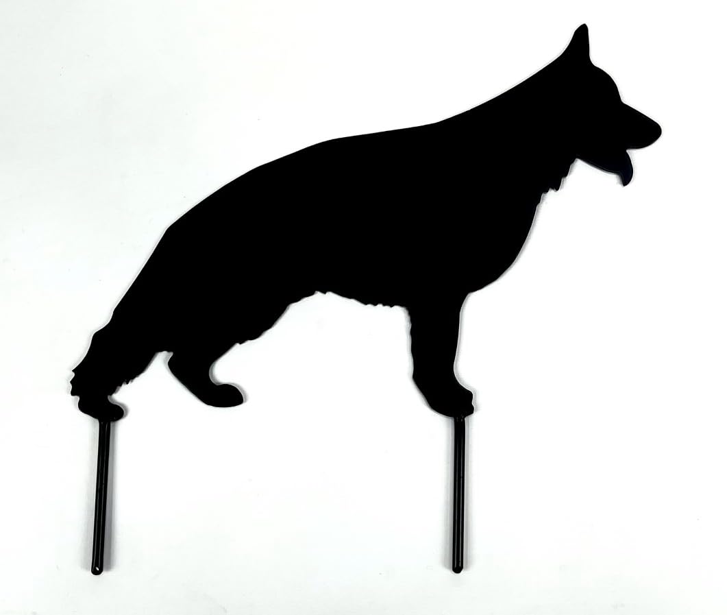 German Shepherd Dog Metal Art Yard Stake - 14