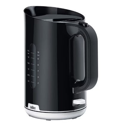 Braun WK1100 Black 2200W 1.7L Electric Tea Kettle - Fast Boiling Water Heater for Coffee & Tea - 220V European Plug (Not for USA/Canada) - Perfect for Home, Office & Travel Use
