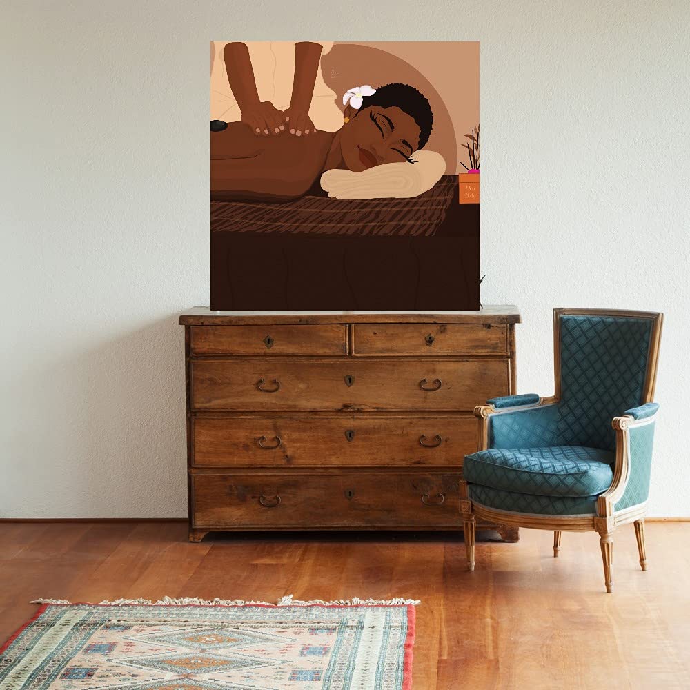 Fine Art Canvas 'Dear Body' Wall Decor by Artist Princella Seripenah - 22x22 Inches Ready to Hang - Perfect for Living Room, Bedroom, Bathroom, Kitchen, Office, Bar & Dining Room - Modern Home & Office Decor for Wall Art Lovers