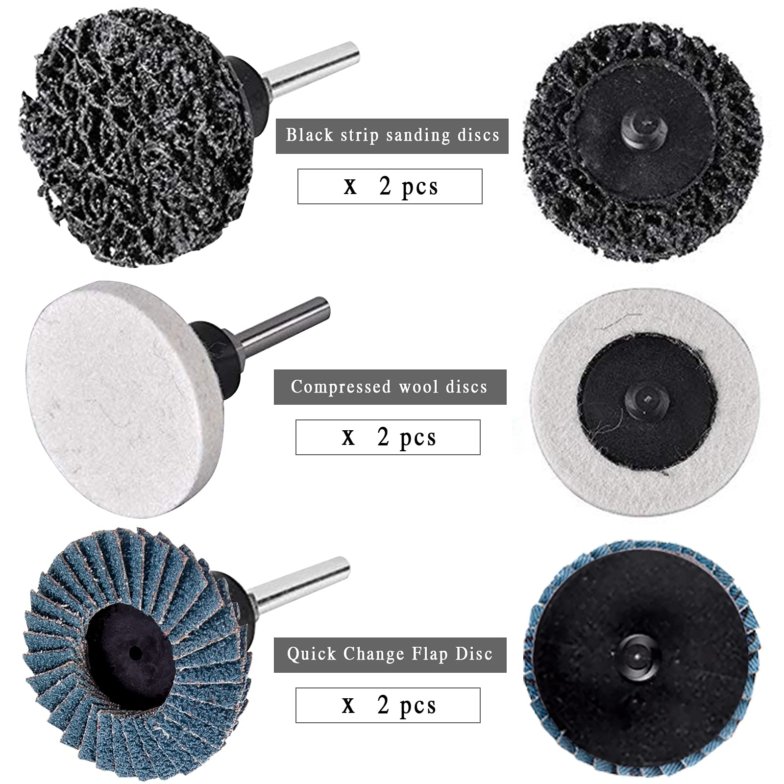 AUSTOR 126 Pcs 2 Inch Quick Change Sanding Discs with 1/4 Inch Tray Holder - Surface Conditioning Discs for Grinding, Polishing, Rust & Paint Removal - Perfect for Metal, Wood & Automotive Surface Prep