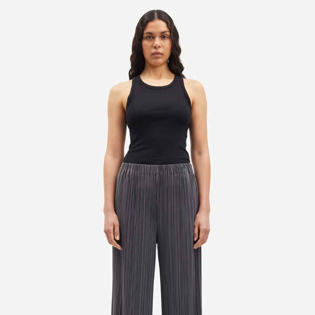 Alexo Tank Top for Women - Soft Stretch Black Camisole - Perfect for Yoga, Workout & Layering
