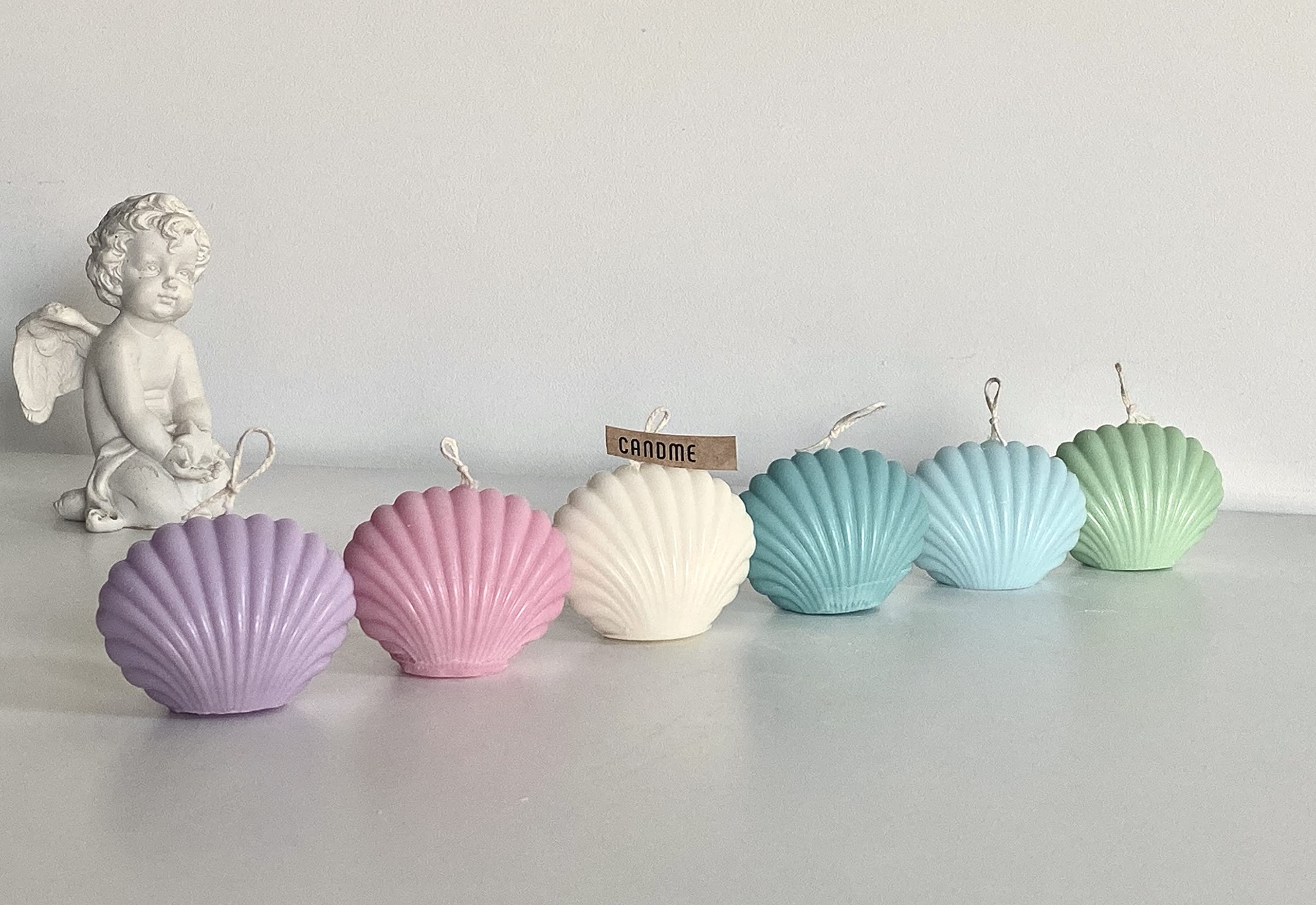 Natural Sea Shell Soy Wax Candle - Eco-Friendly Turquoise & Green Tea Scented Candles for Home Decor, Gifts, Halloween & Relaxation - Perfect for Beach Weddings, Spa Nights & Coastal-Themed Parties