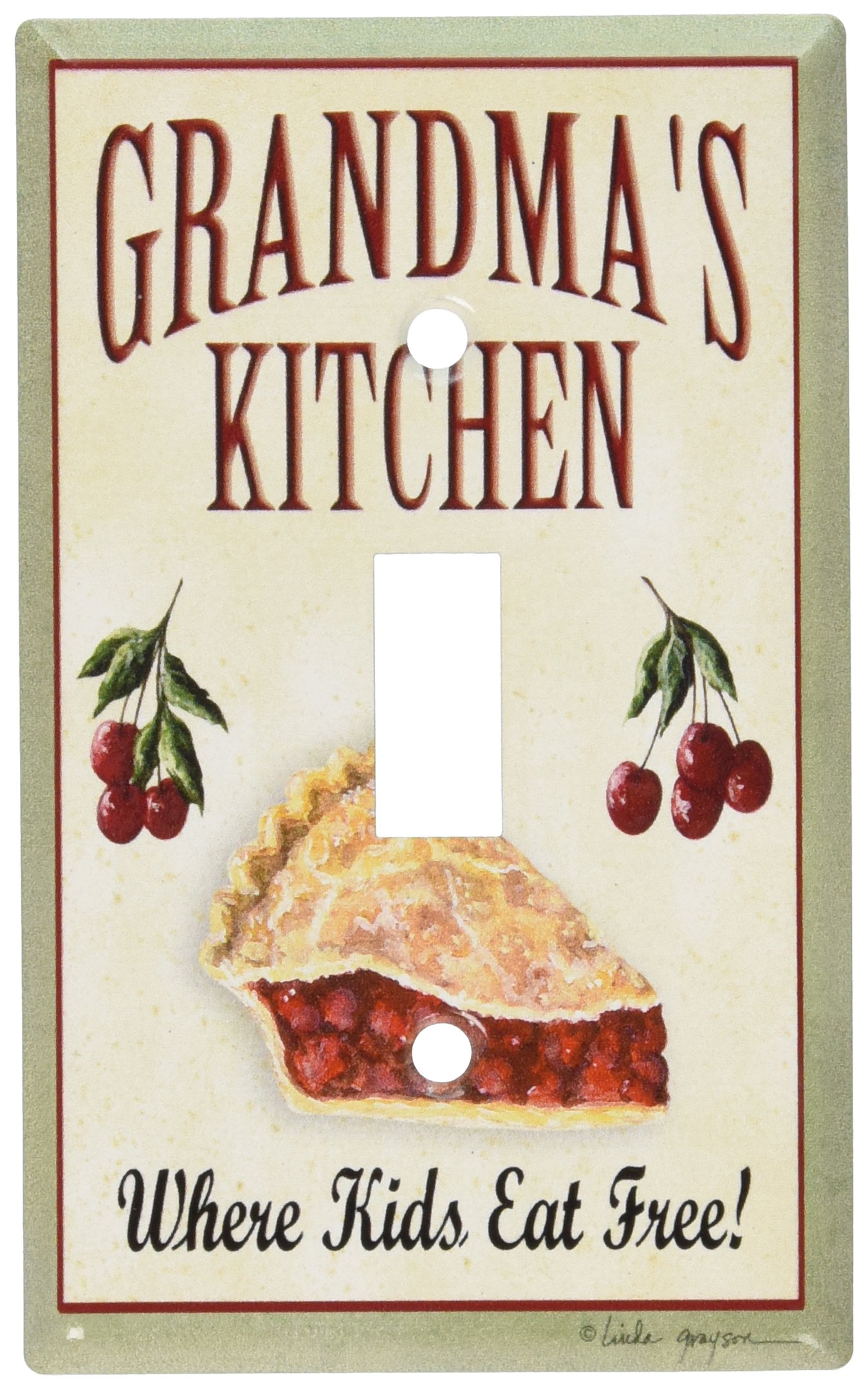 Vintage Art Plates - Grandma's Kitchen Style Decorative Light Switch Cover - Single Toggle Switch Plate for Home Decor, Country Kitchen, Farmhouse Style | Perfect for Kitchen, Dining Room, Bedroom, Living Room Wall Decor