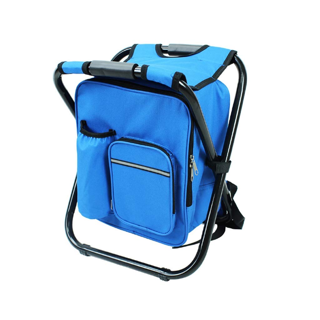 Portable Folding Camping Chair with Backrest & Cooler Insulated Picnic Bag - Lightweight Fishing Stool & Hiking Seat for Outdoor Adventures, Beach, Backpacking & Picnics