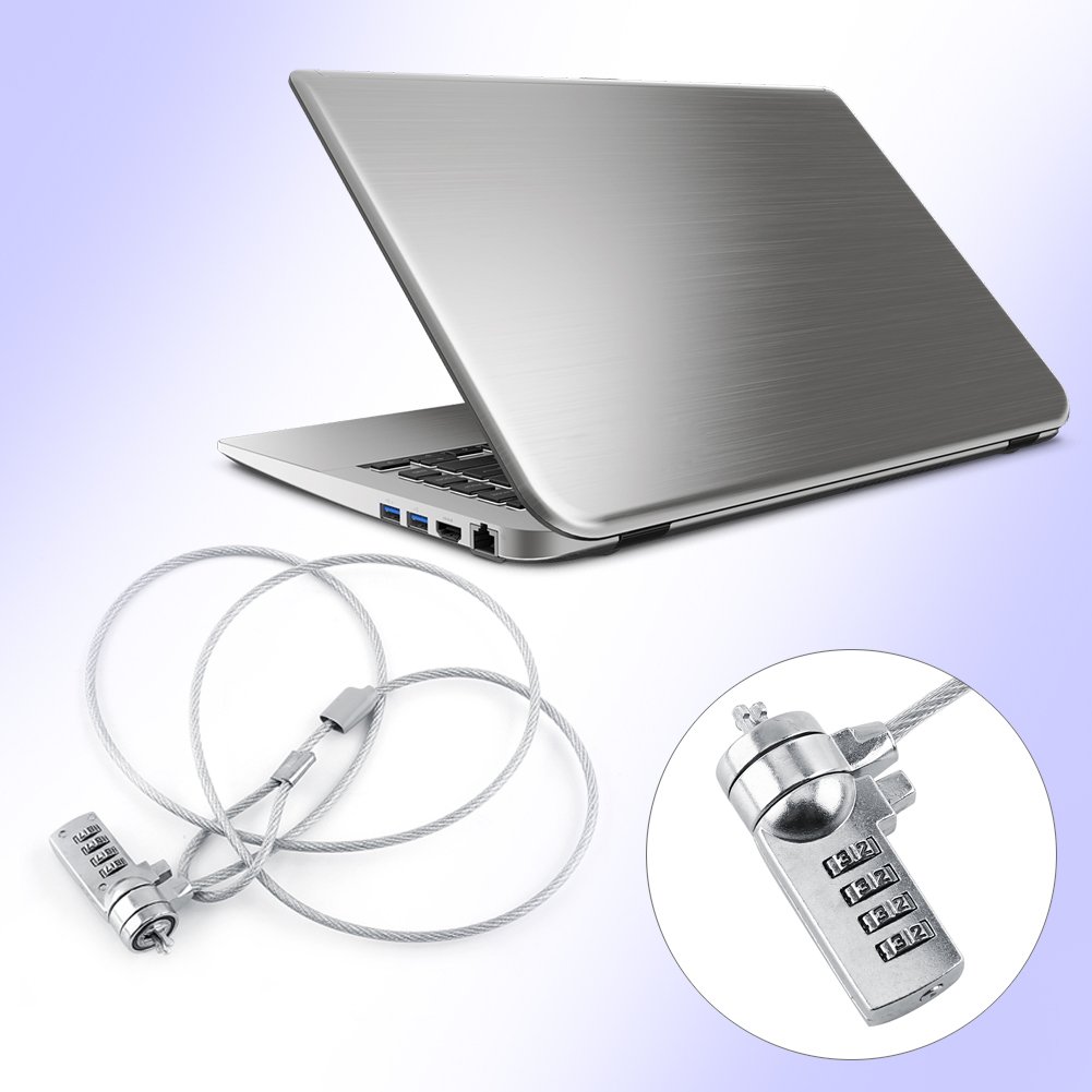 Tosuny 4-Digit Combination Laptop Lock with 6ft Security Cable - Anti-Theft Computer Lock for MacBook, Laptop, Notebook - Perfect for Office, School, Travel & Coffee Shop Security