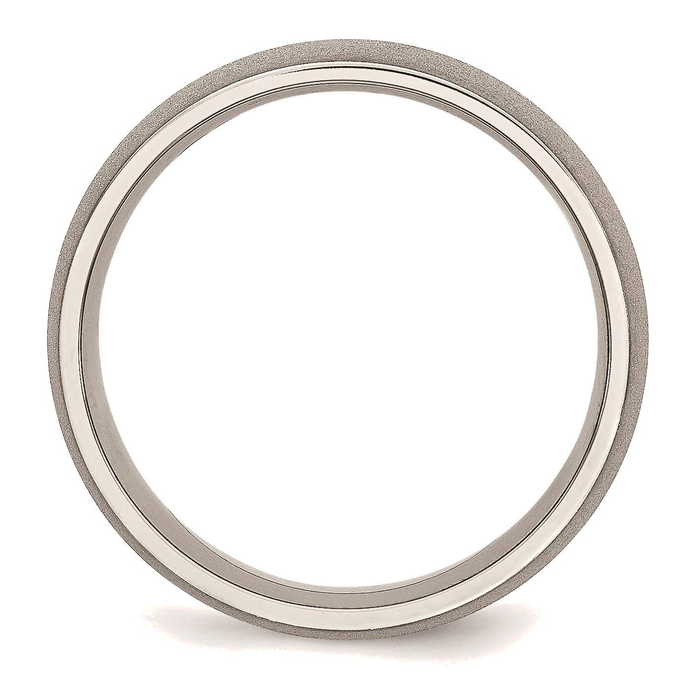 Bonyak Stainless Steel 7mm Stone Finish Band Ring - Size 9 | Durable Wedding Band, Anniversary Gift & Everyday Jewelry for Men & Women