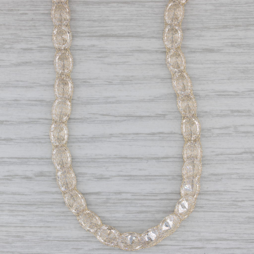 93ctw Cubic Zirconia Mesh Chain Necklace in 14k Yellow Gold - 17.5 Inch Length, 6.2mm Width | Elegant Jewelry for Women, Perfect for Parties, Weddings & Special Occasions