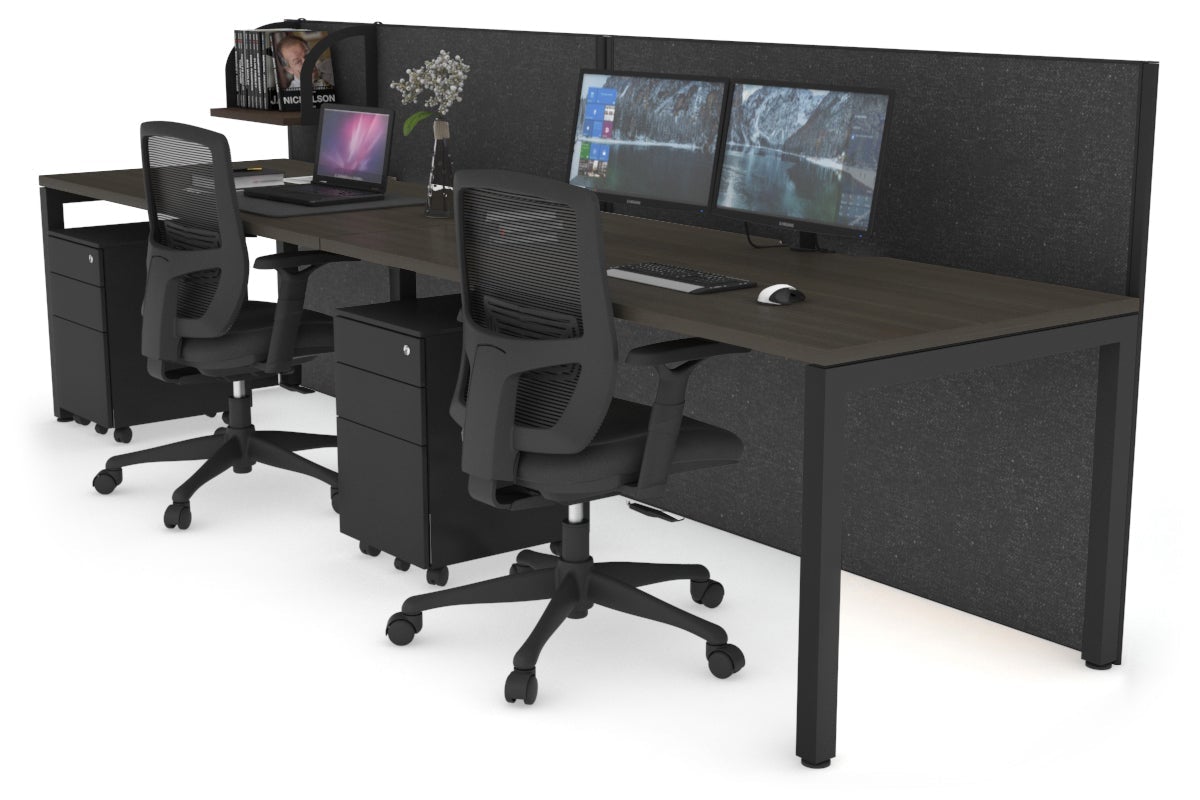 Horizon Quadro 2 Person Office Workstation with Square Legs - 1400L x 800W Dimensions, Cable Management Scallop - Perfect for Shared Workspaces & Collaborative Office Environments