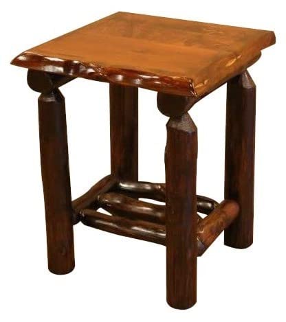 Adirondack Style Open Nightstand - Solid Wood Bedside Table with Storage Shelf | Perfect for Patio, Bedroom, or Living Room Furniture