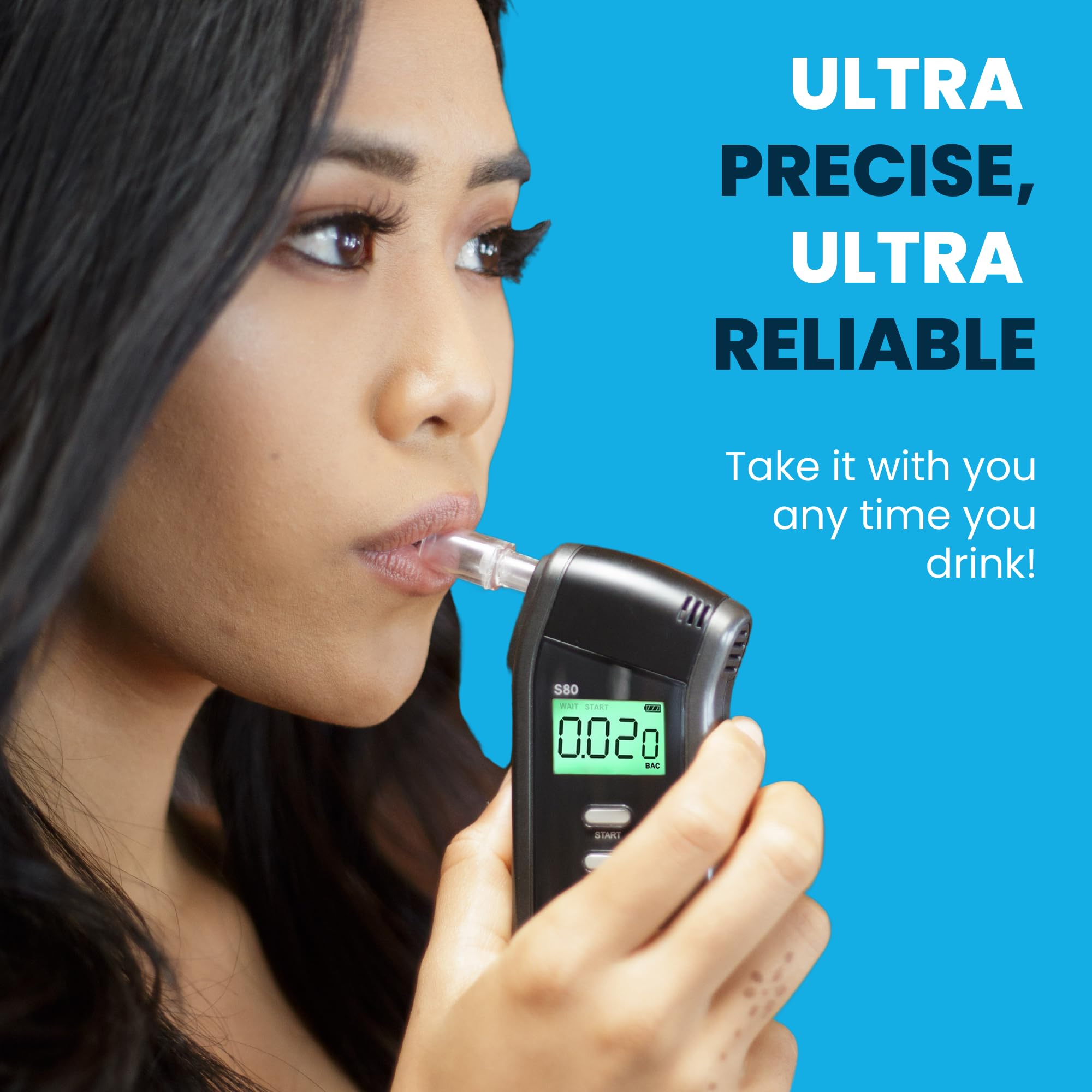 BACtrack S80 Professional Breathalyzer - DOT & NHTSA Approved Alcohol Tester with FDA 510(k) Clearance | High Accuracy Portable Breath Alcohol Analyzer for Personal, Workplace, and Law Enforcement Use | Perfect for Home Safety Checks, Office Testing, and DUI Prevention
