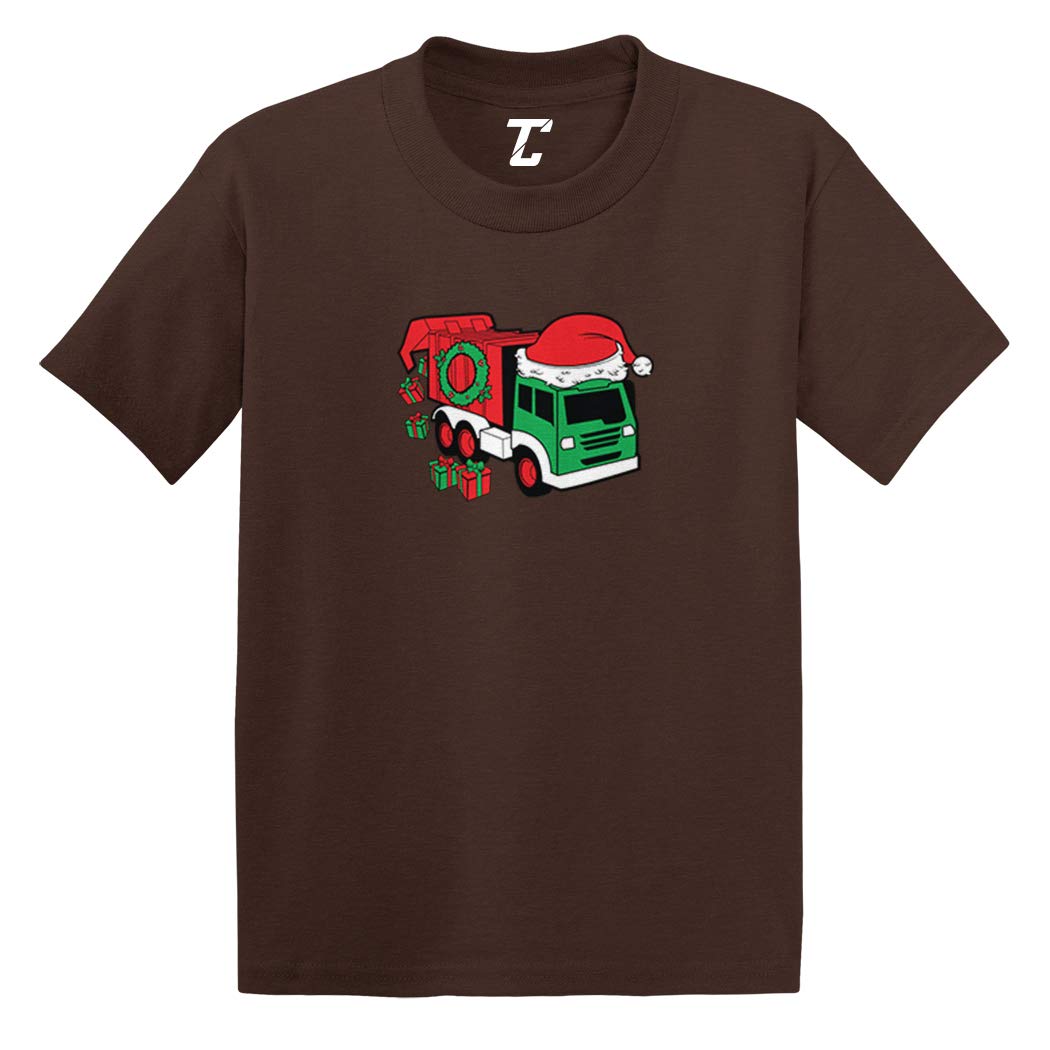 Christmas Garbage Truck T-Shirt with Wreath Lights - Soft Cotton Jersey for Infants & Toddlers - Festive Holiday Outfit for Family Photos & Christmas Celebrations