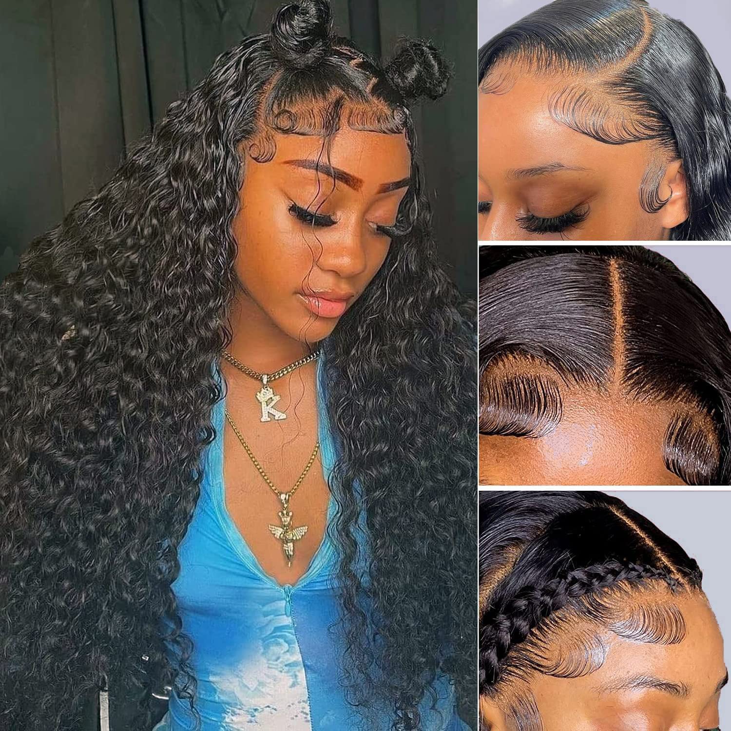 HD Transparent Lace Front Wigs Human Hair Water Wave 13x4 Lace Frontal Wigs for Women | Brazilian Deep Wave Human Hair Wigs with Baby Hair & Pre-Plucked Natural Hairline | 180% Density 26 Inch | Perfect for Daily Wear, Cosplay, Weddings & Special Occasions
