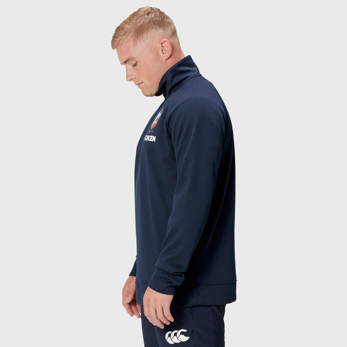 Canterbury British & Irish Lions Men's 1/4 Zip Fleece Pullover - Navy Blue Rugby Training Top for Gym & Outdoor Sports
