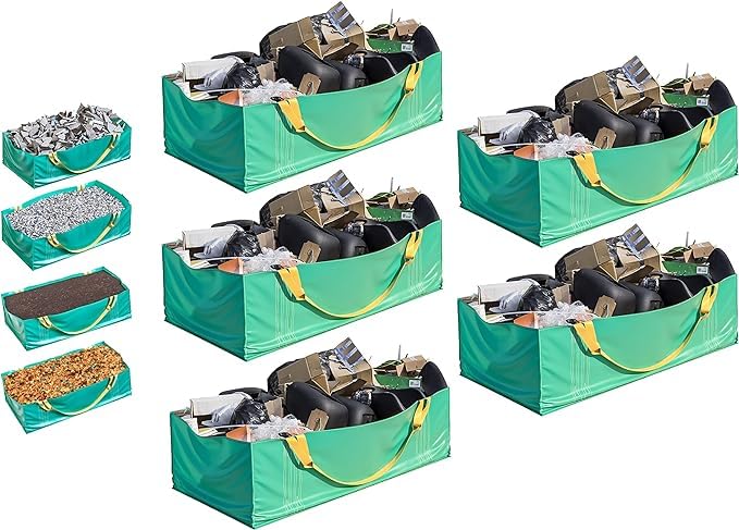 **Skywin Heavy Duty Dumpster Bags - 5 Pack Reusable Yard Waste Bags, Foldable Trash Container for Renovations & Yard Cleanup - Holds Up to 3,500 lbs - Perfect for Home Improvement, Landscaping & Construction Debris**