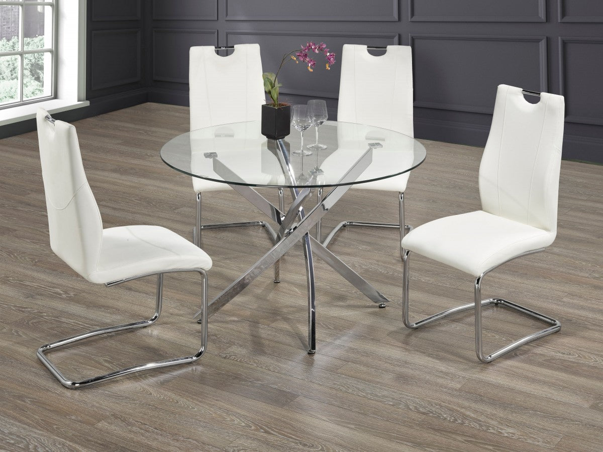 5-Piece White Dining Set - Modern Kitchen & Dining Room Table Chairs for Small Spaces | Perfect for Breakfast Nook, Apartment, or Cozy Home Decor