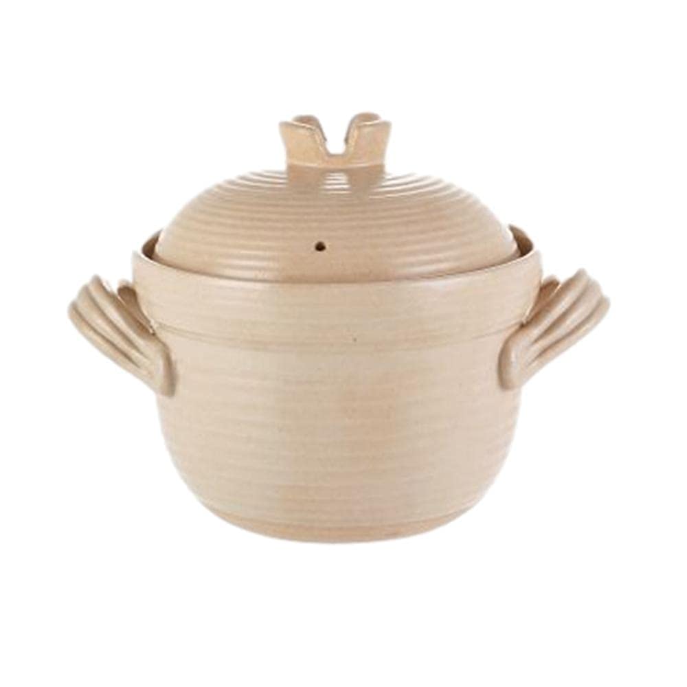 2.5L Terracotta Stew Pot - Traditional Clay Cooking Pot for Rice, Porridge & Soup | Grey Patterned Design | Perfect for Stovetop Cooking, Slow Simmering & Serving Authentic Meals