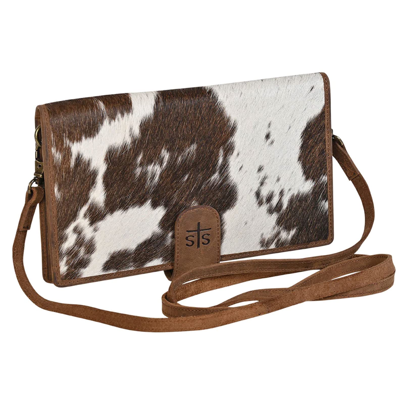 STS Ranchwear Women's Yetzy Organizer Crossbody Bag - Genuine Cowhide Leather with Tornado Design | Perfect for Everyday Use, Travel & Western Fashion Accessories