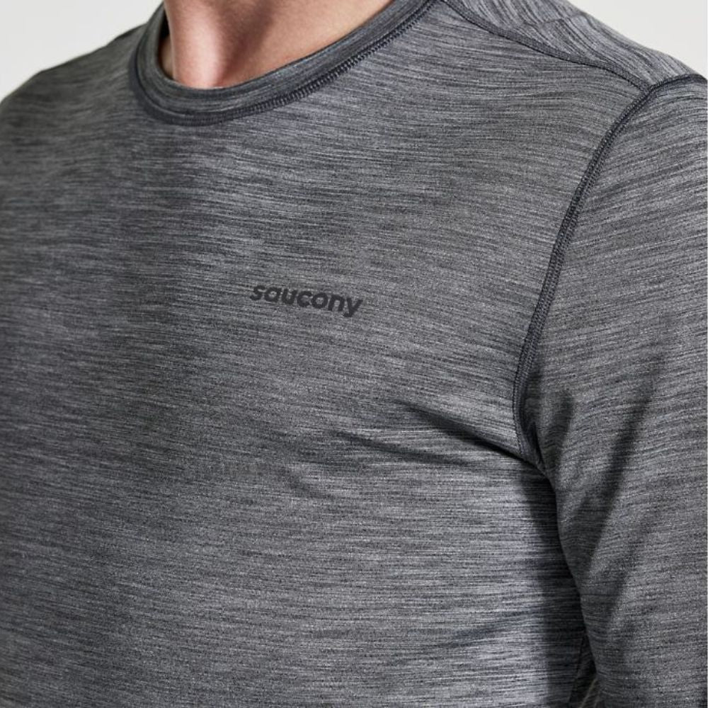 Saucony Men's Boulder Baselayer - Lightweight Thermal Running Shirt for Cold Weather | Winter Workout & Outdoor Activities