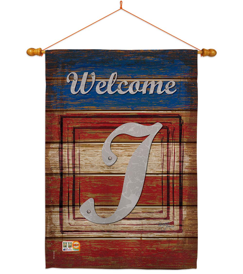 Americana Patriotic Vertical House Flag Set 28x40in w/Flagpole - Perfect for Outdoor Decor