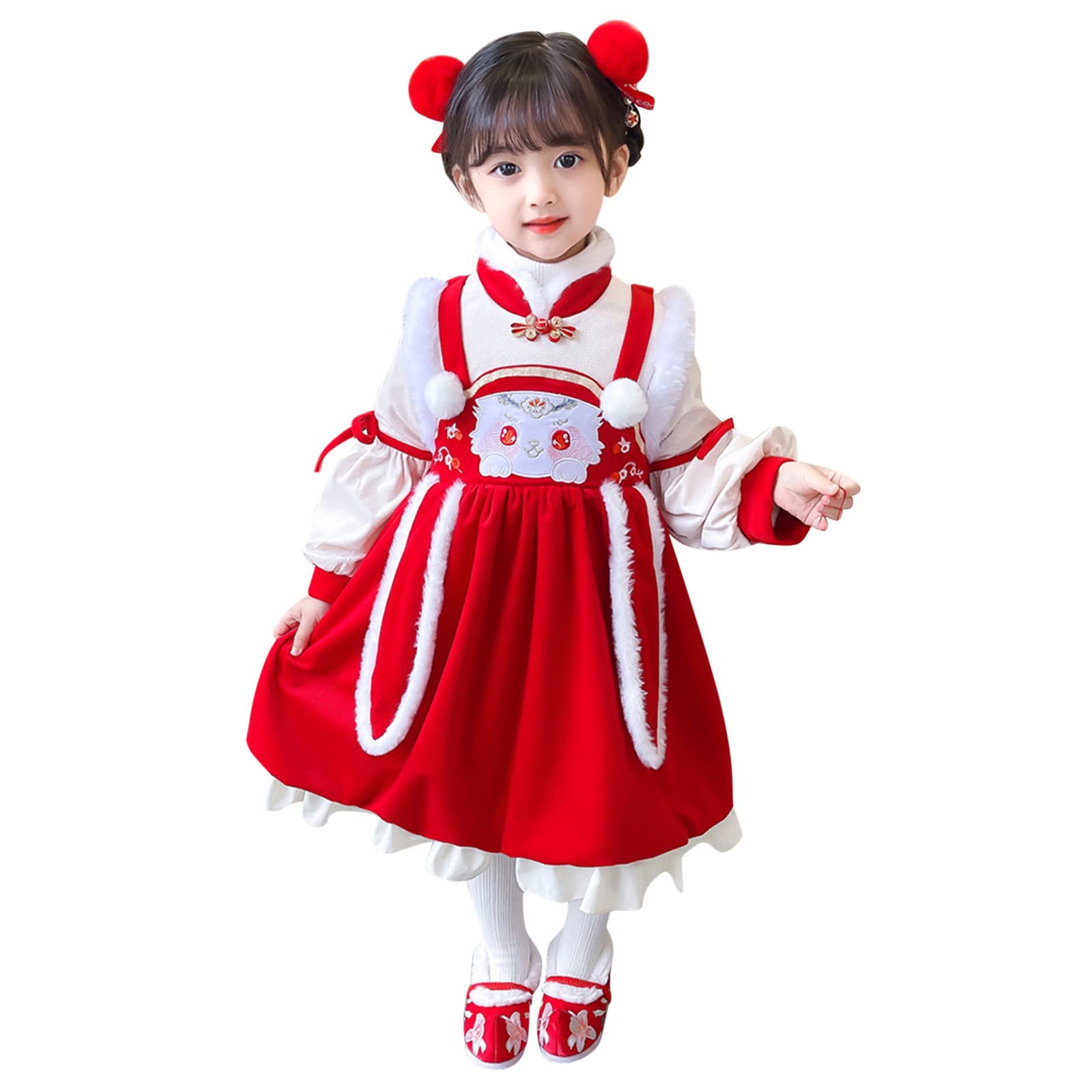 Chinese New Year Princess Dress for Toddler Girls - Traditional Tang Suit Lunar Festival Costume | Perfect for Chinese New Year Celebrations, Birthday Parties & Cultural Events