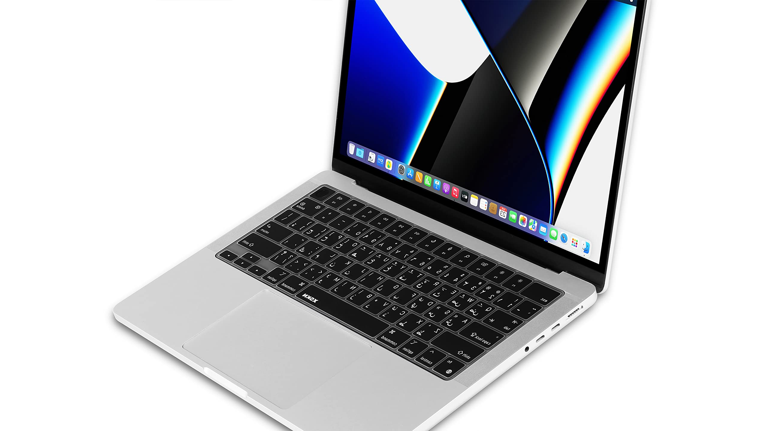Premium Arabic Black Silicone Keyboard Cover for MacBook Pro 14.2