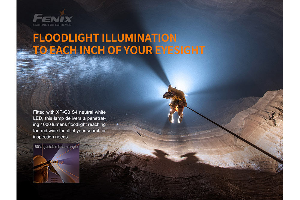 Fenix HP30R V2.0 Rechargeable LED Headlamp - 3000 Lumens Bright Headlight for Camping, Hiking & Outdoor Adventures