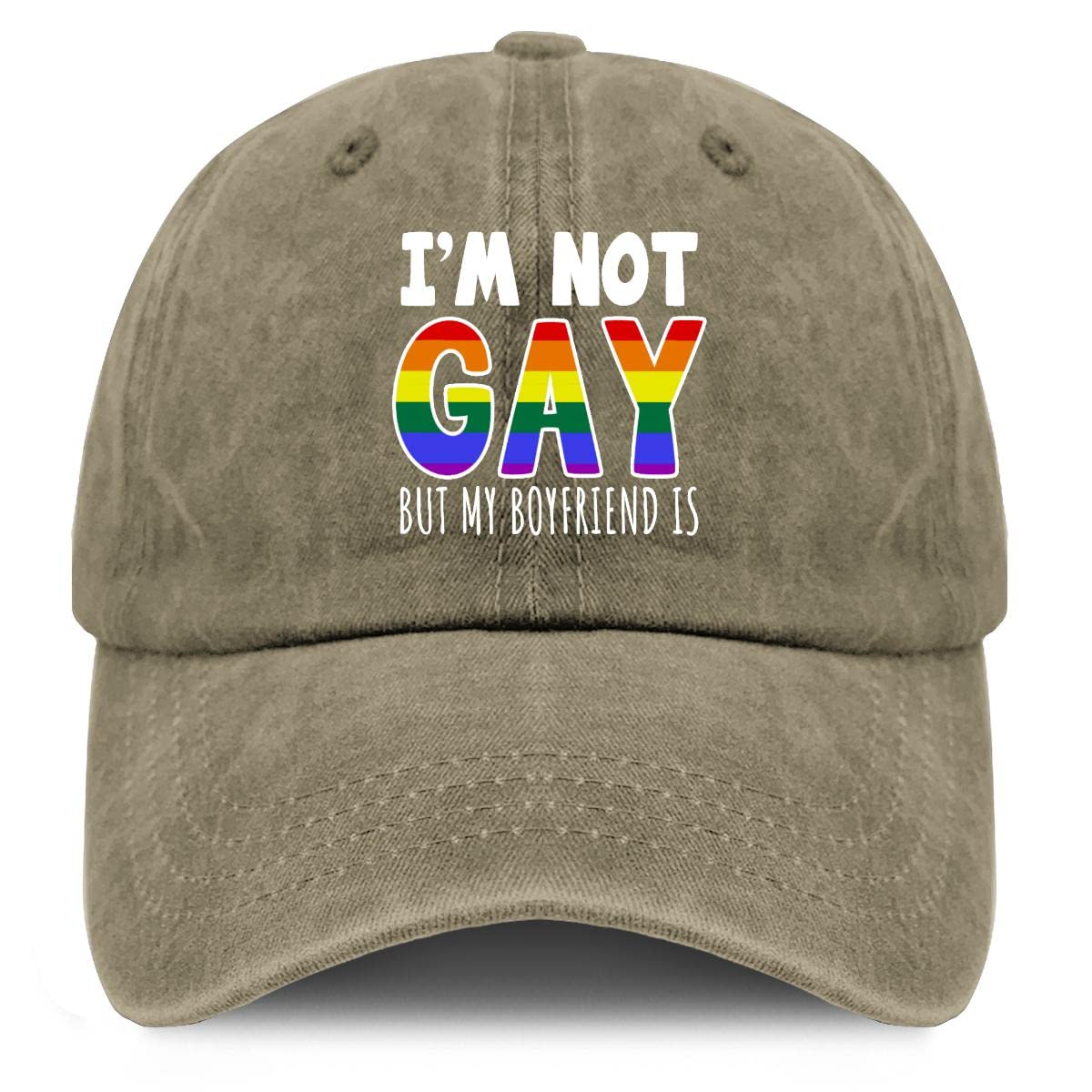 Dad Hats for Women - Plain & Washed Cotton Baseball Caps | 'I'm Not Gay But My Boyfriend Is' Funny Statement Hat | Perfect for Walking, Outdoor Activities & Casual Wear