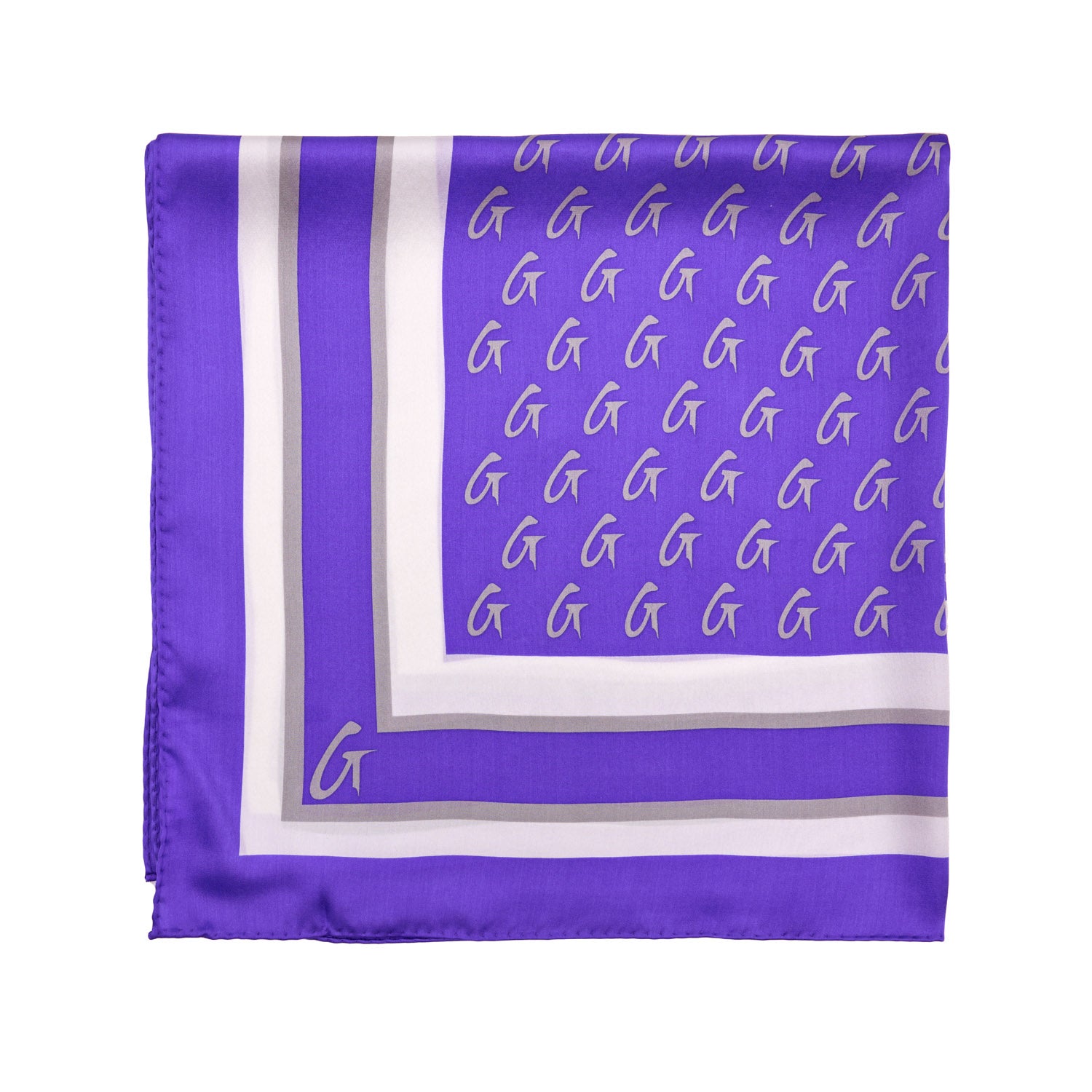 Luxury Medium Monogram Silk Scarf - Elegant Purple Fashion Accessory for Women | Perfect for Office, Evening Events & Gift Giving