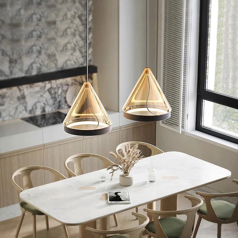 Modern Scone Pendant Lighting for Kitchen Island - Adjustable Hanging Lights with Clear Glass Shades - Perfect for Dining Room, Breakfast Nook, and Farmhouse Decor