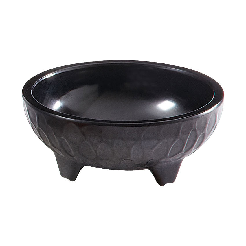 Premium Black Melamine Molcajete Salsa Bowl - 4 oz Durable & Lightweight Mexican Style Serving Dish for Guacamole, Salsa, Dips - Perfect for Parties, Restaurants & Home Kitchen Use