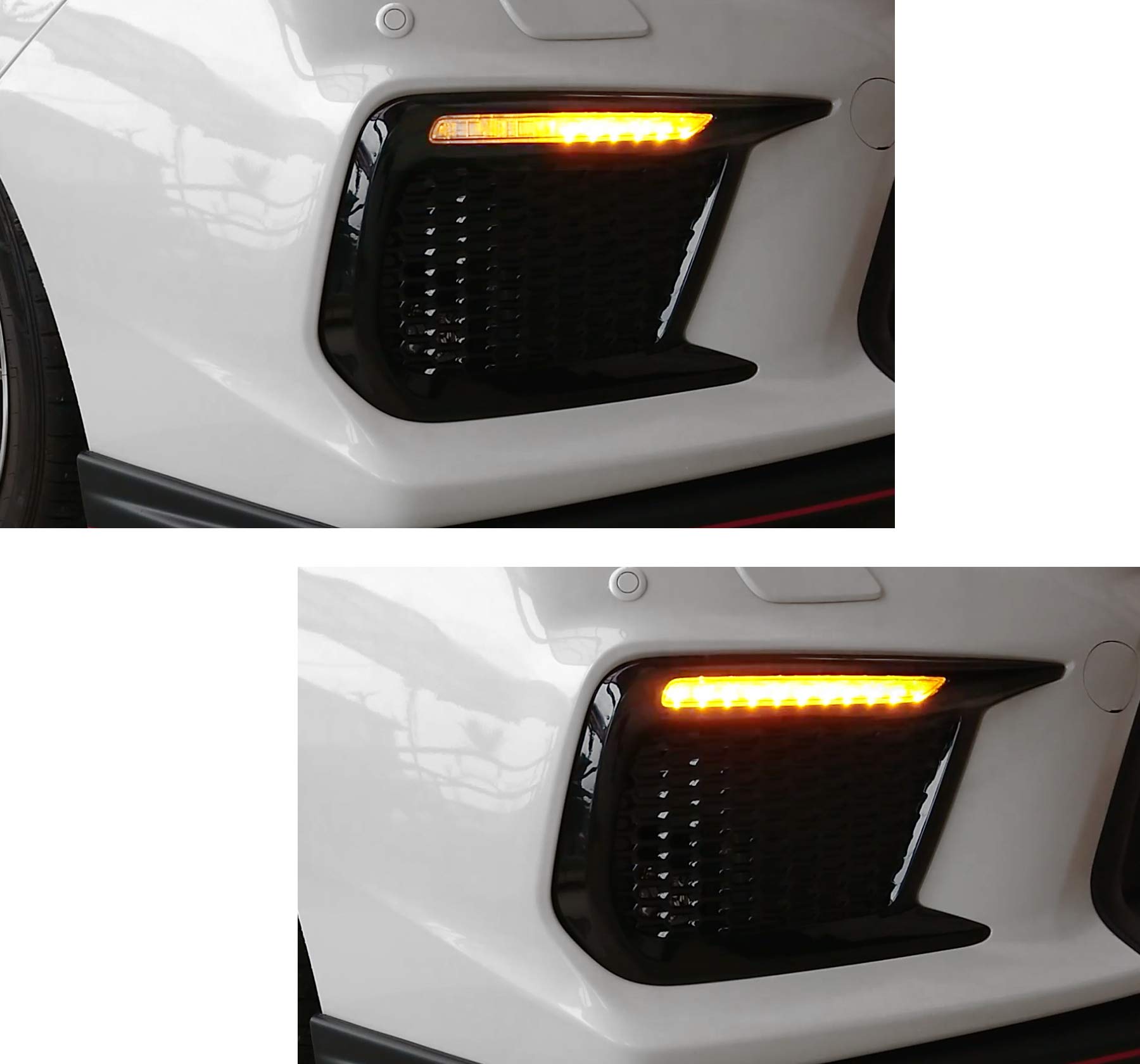 iJDMTOY White/Amber Dynamic Sequential LED Switchback Daytime Running Lights (DRL) - Non-Fog Version - Compatible with 2018-2021 Subaru WRX/WRX STI - Enhance Visibility & Style for Day & Night Driving