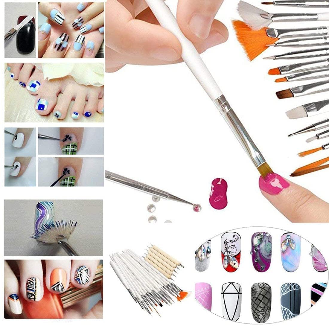Premium 15-Piece Pink Nail Art Brush Set - Professional Acrylic Nail Design Painting Tools with Fine Tips for Gel Polish, Drawing & Detailing | Perfect for Salon, Home Manicures & DIY Nail Art