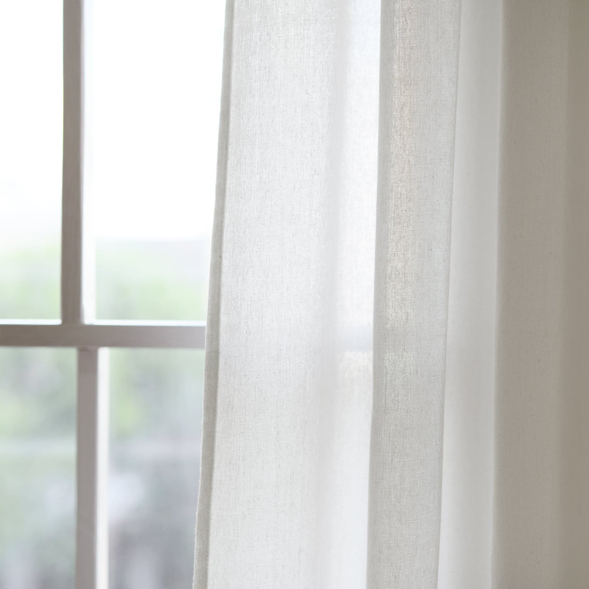 Burlap Knotted Tab Top Window Curtain Panel Set - Natural Linen Textured Room Darkening Drapes for Living Room, Bedroom & Farmhouse Decor