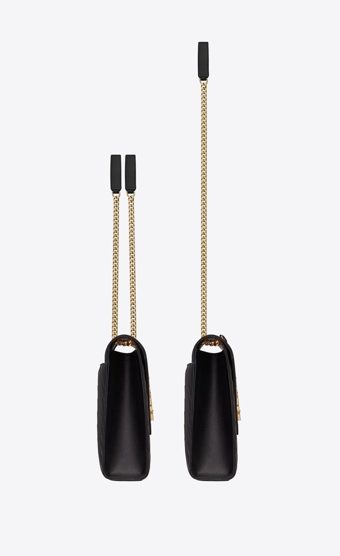Saint Laurent Classic Medium College Bag - Blue & Gold Monogram Leather Shoulder Bag for Women | Perfect for Work, Travel & Everyday Luxury