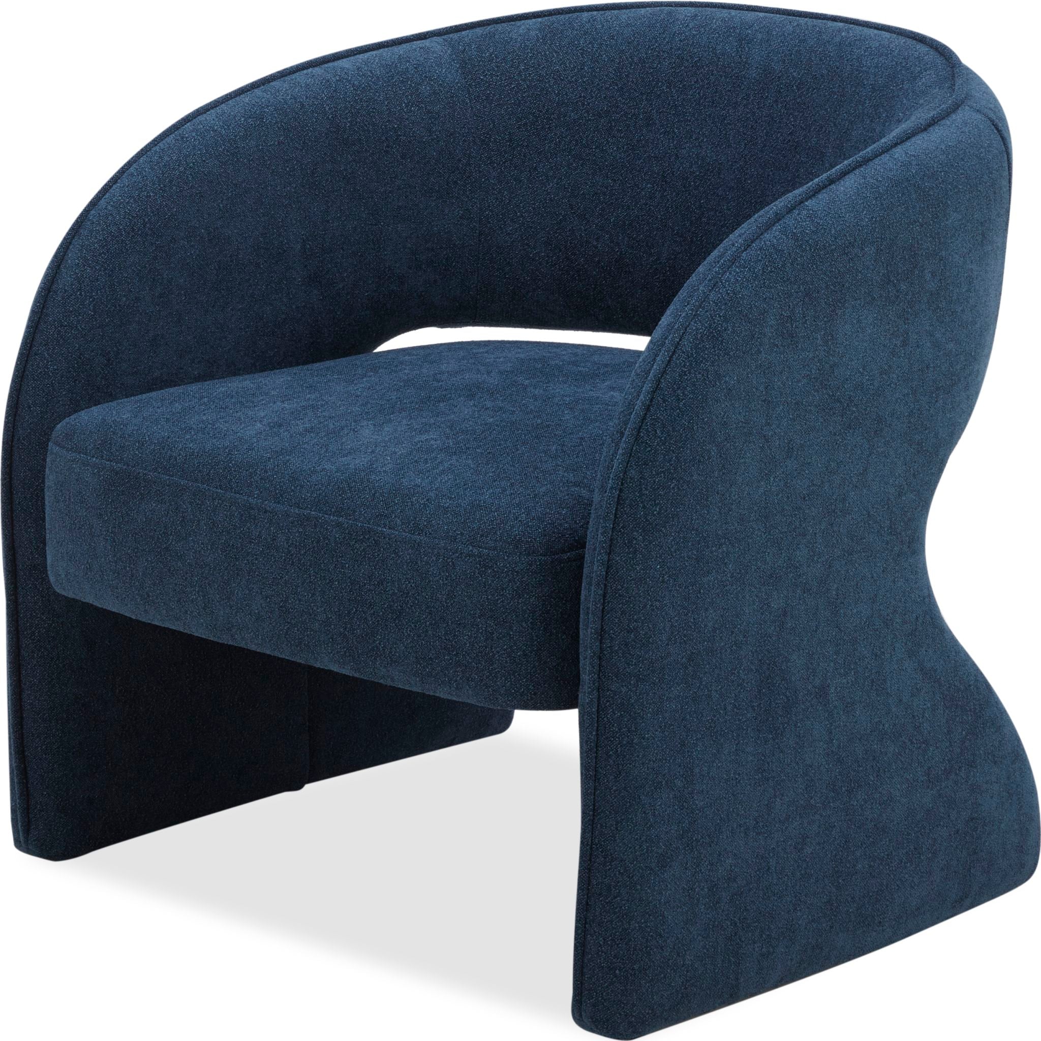 Angel Accent Chair - Elite Indigo Upholstered Lounge Chair for Living Room, Bedroom & Office - Modern Comfortable Seating with Sturdy Frame