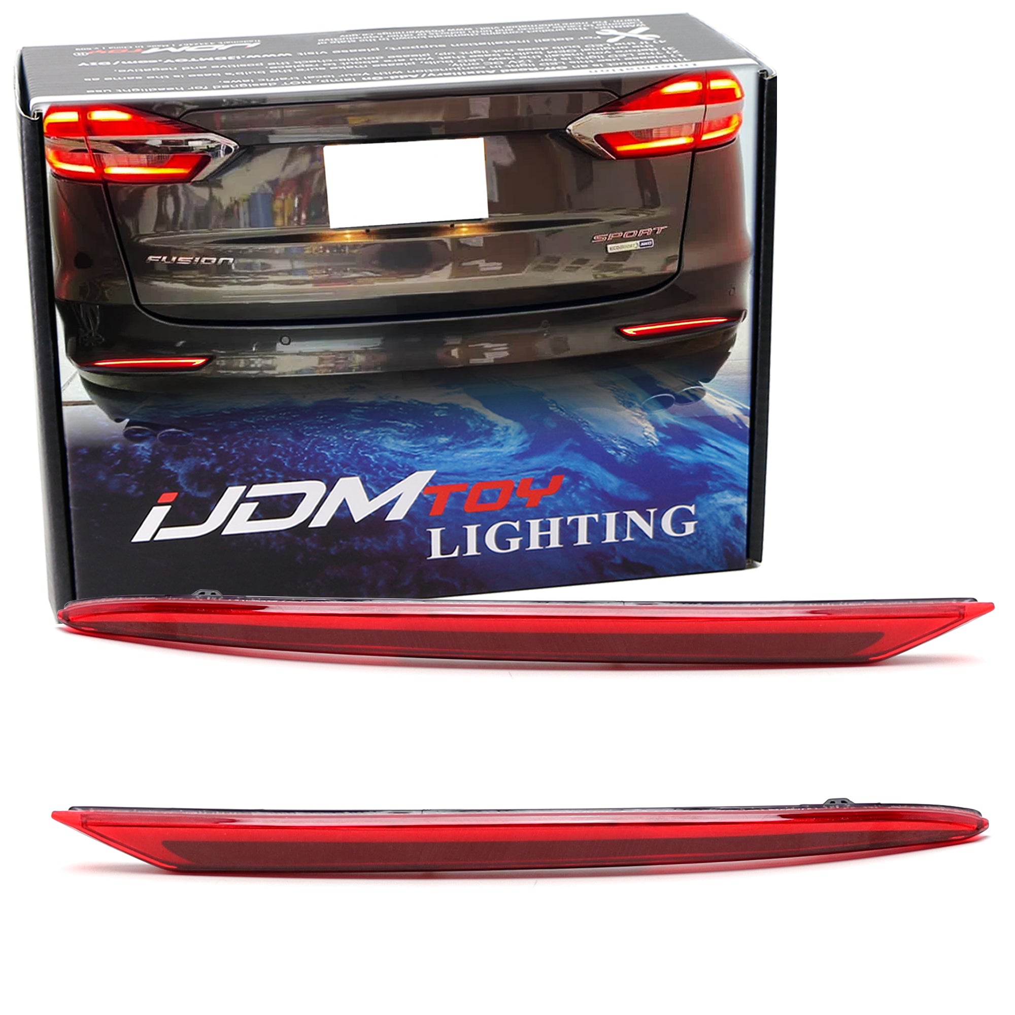 Full LED Bumper Reflector Tail Light Brake Light Sequential Turn Signal Light for Ford Fusion 2019 2020 - Upgrade Your Car's Rear Lighting for Enhanced Safety & Style