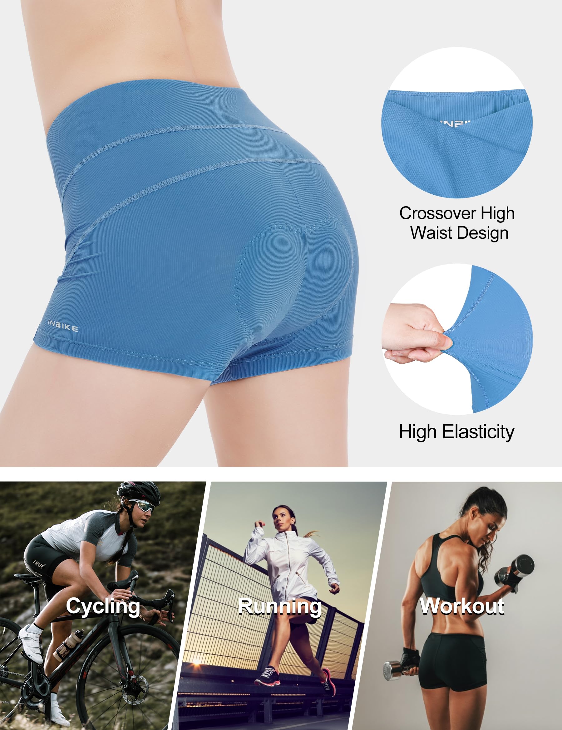 INBIKE Women's 4D Padded Cycling Underwear - Breathable Bike Shorts for Road Biking, Spinning & Indoor Cycling | Comfortable Bicycle Shorts for Long Rides & Workouts