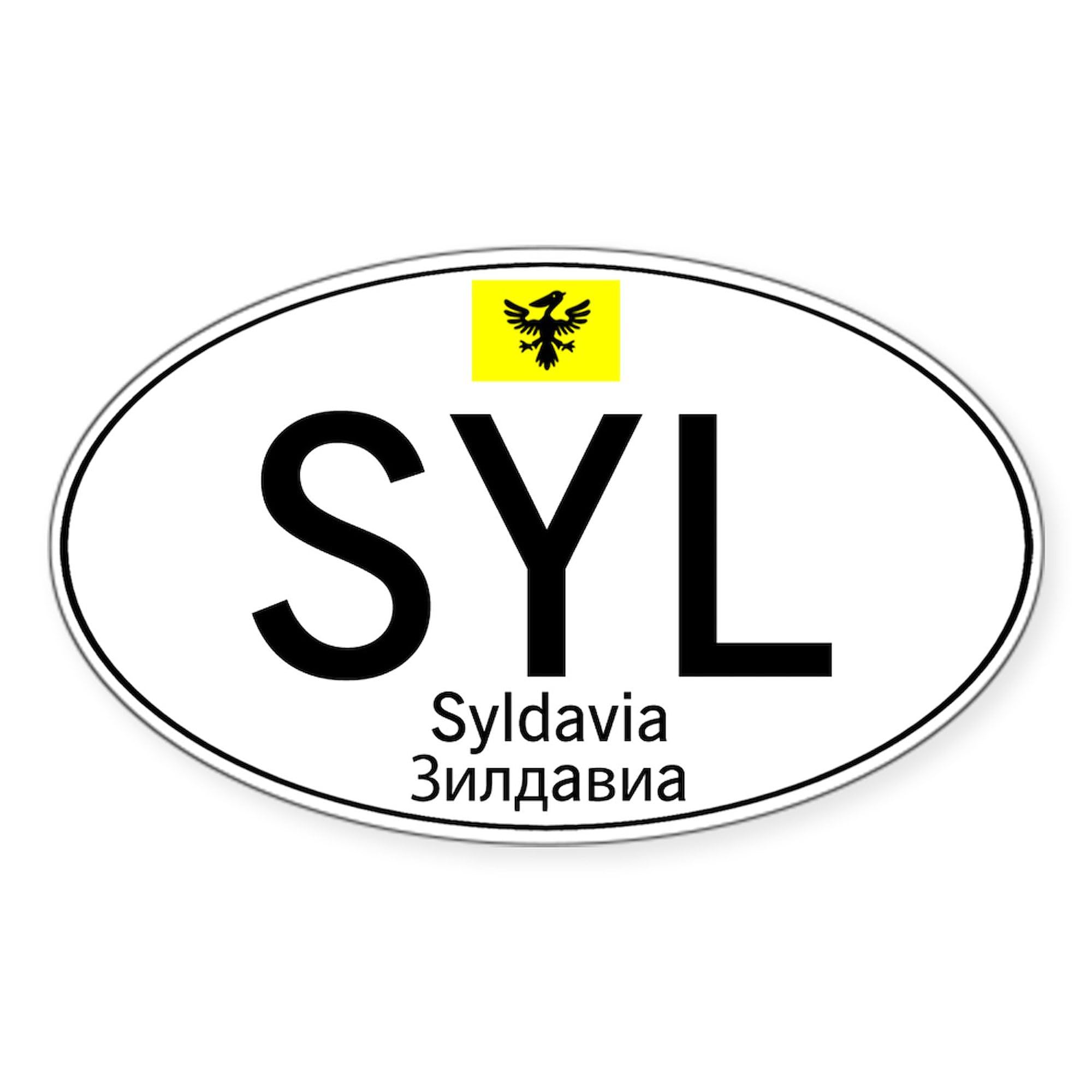 CafePress Car Code Syldavia White Oval Car Bumper Sticker - Funny Decal for Vehicles, Trucks & Laptops - Perfect for Travel Enthusiasts & Prank Gifts