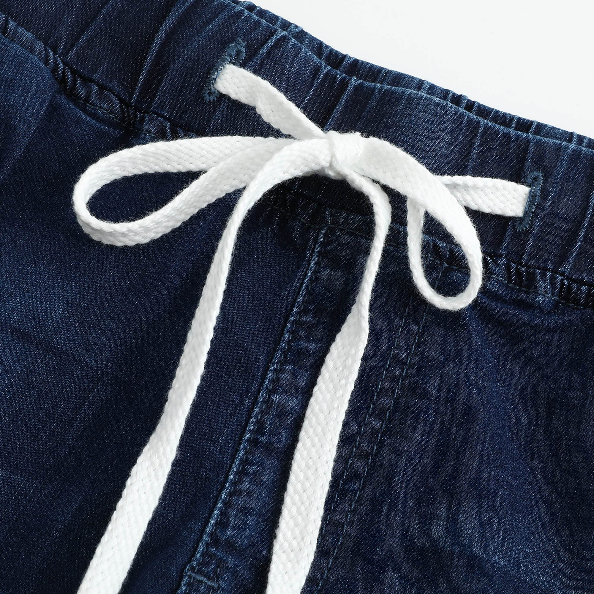 THUNDER STAR Women's Distressed Denim Shorts - Ripped Knee-Length Bermuda Jeans with Stretch | Casual Summer Outfits & Beach Wear