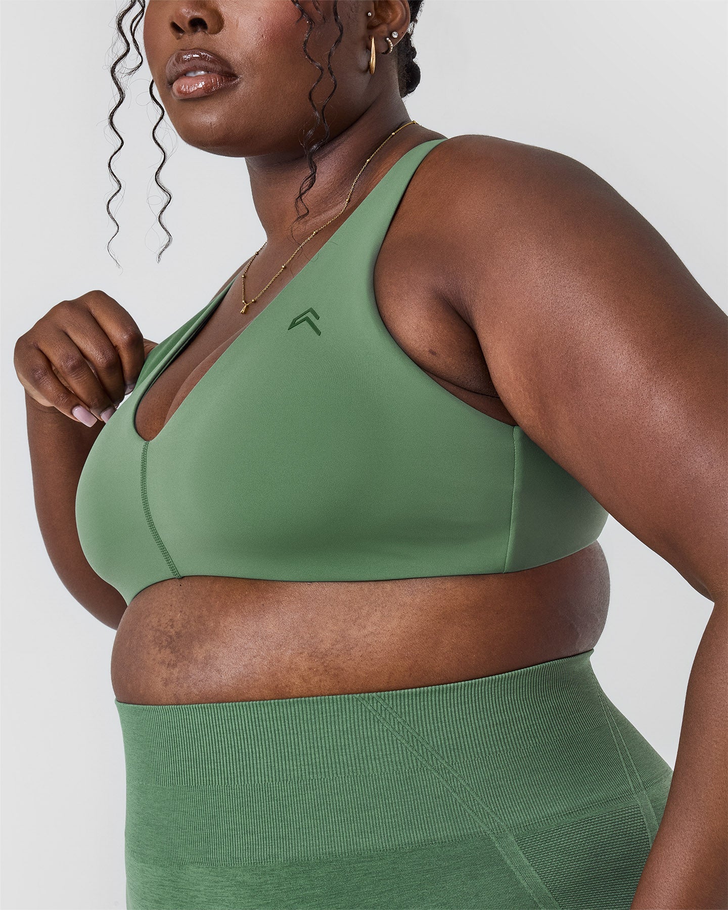 Seamless Wireless Micro Bralette - Soft Comfortable Sports Bra for Yoga, Running & Lounge Wear - Forest Green
