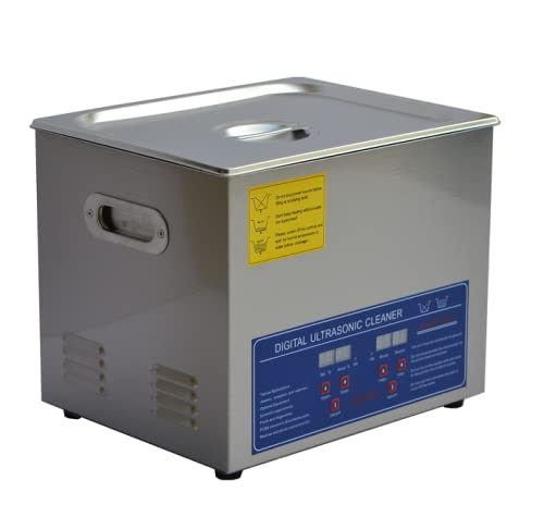 10L Stainless Steel Ultrasonic Cleaner with Digital Timer & Basket - JPS-40A for Jewelry, Glasses, Hardware Parts & Industrial Tools Cleaning