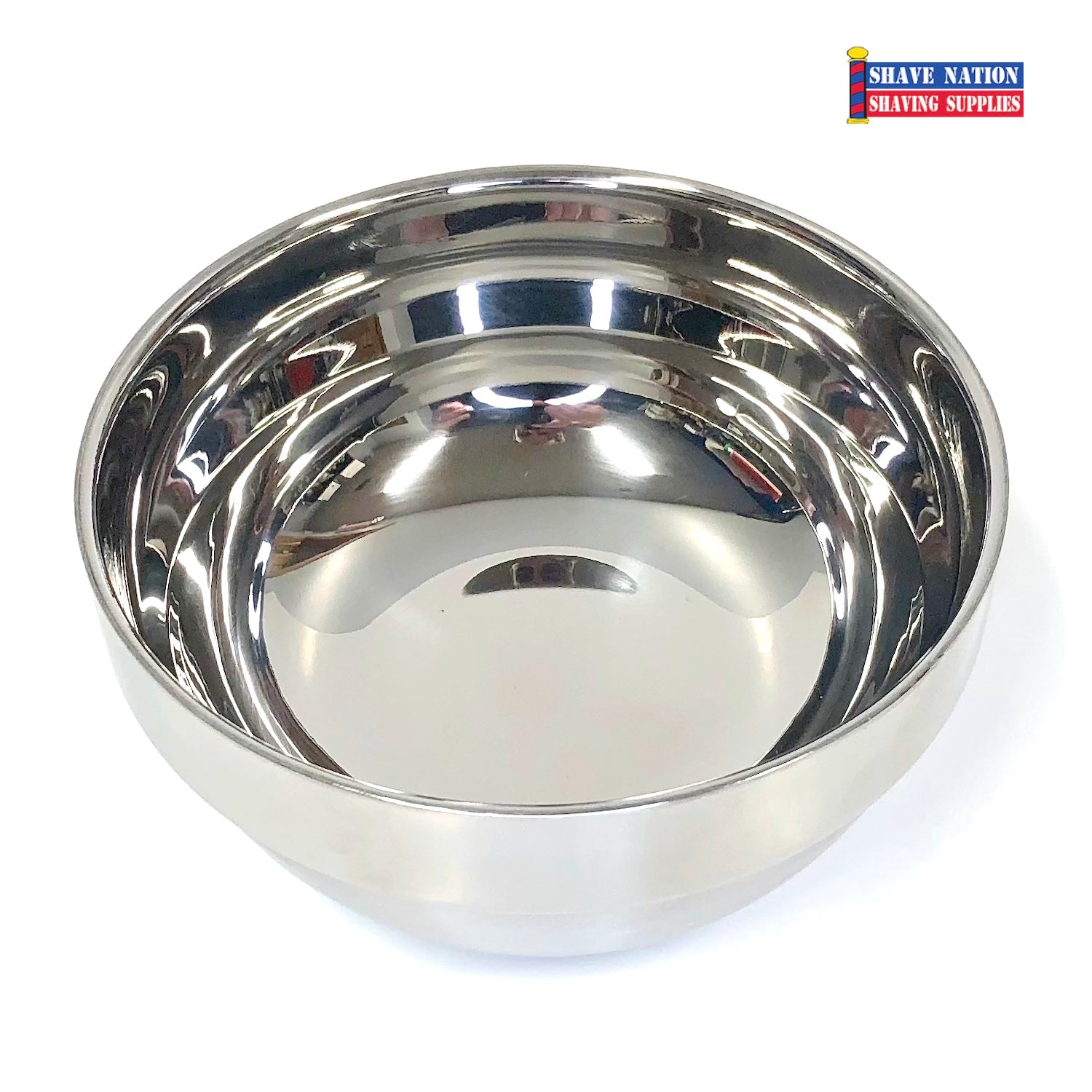 Shave Nation Premium Stainless Steel Shaving Bowl for Men - Perfect for Wet Shaving, Lathering Soap & Traditional Barber Style Shaving at Home or Salon