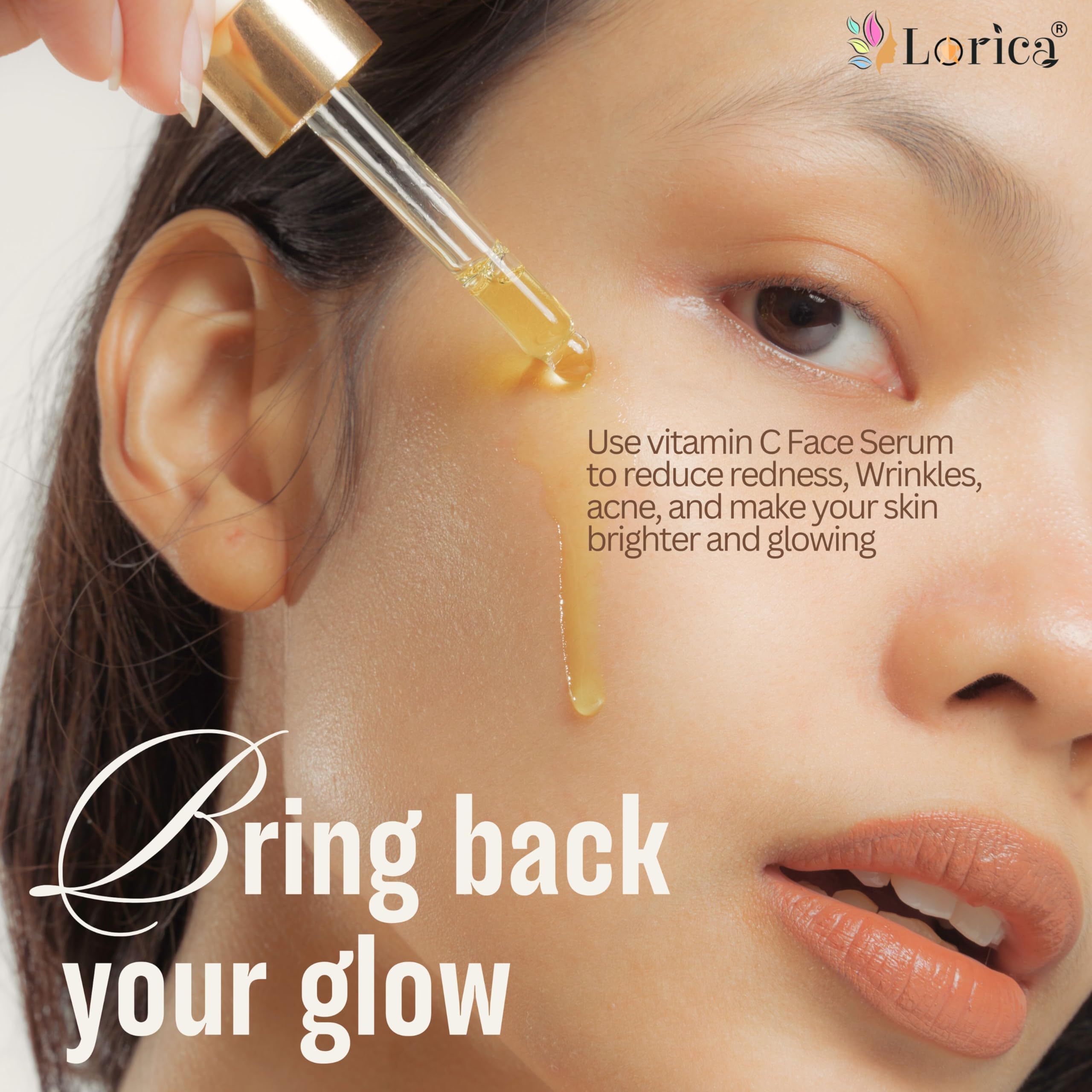 Lorica Vitamin C Face Serum for Brightening & Hydrating | Anti-Aging Treatment | Reduces Under-Eye Puffiness & Dark Circles (30ml) | Perfect for Morning Skincare Routine & Nighttime Dark Spot Treatment