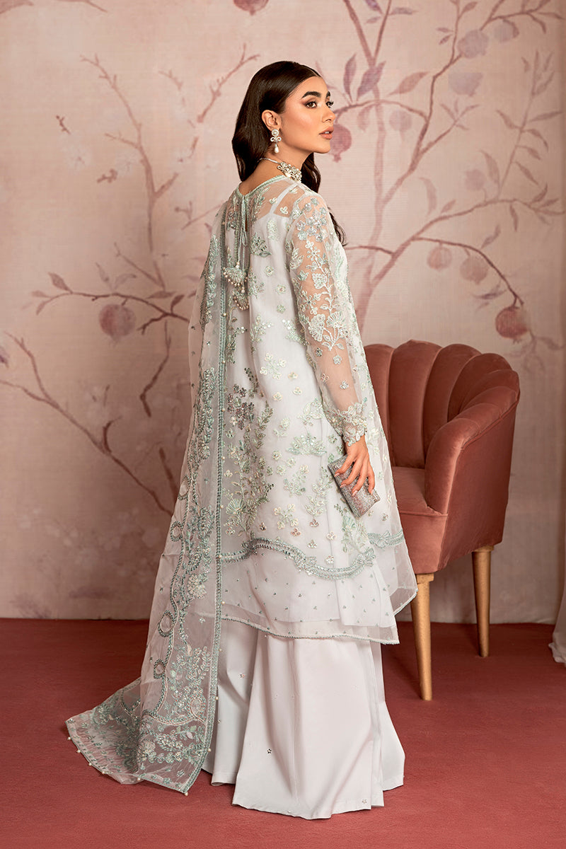 MAH JABEEN 3-Piece Organza Embroidered Pret Dress Set - Elegant Formal Wear for Weddings, Parties & Special Occasions