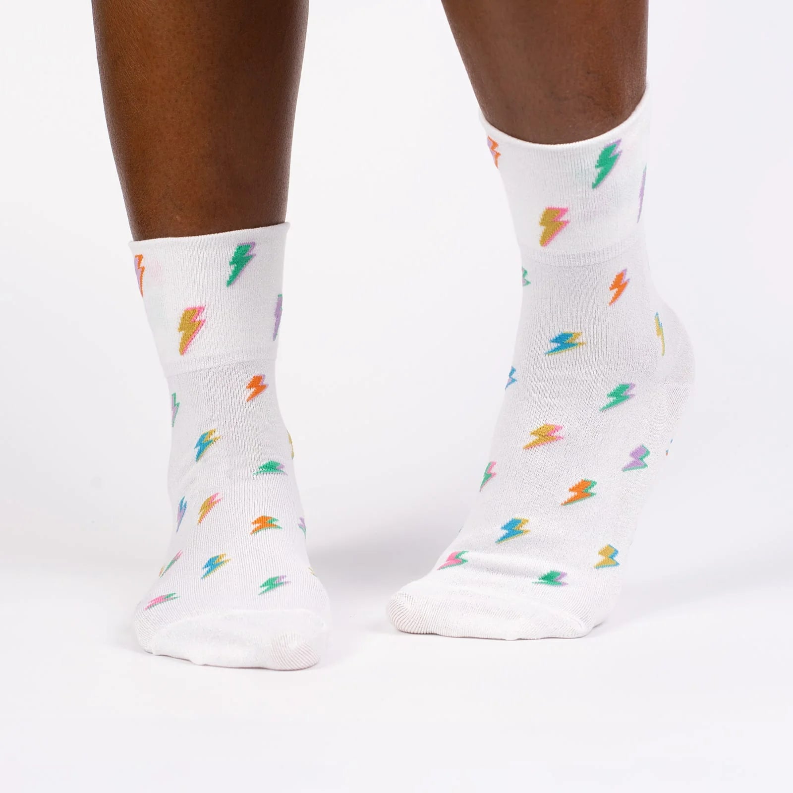 Turn Cuff Crew Socks with Fun Patterns | Secret Powers Design | Comfortable Cotton Socks for Women & Men | Perfect for Everyday Wear, Cosplay & Gift Giving