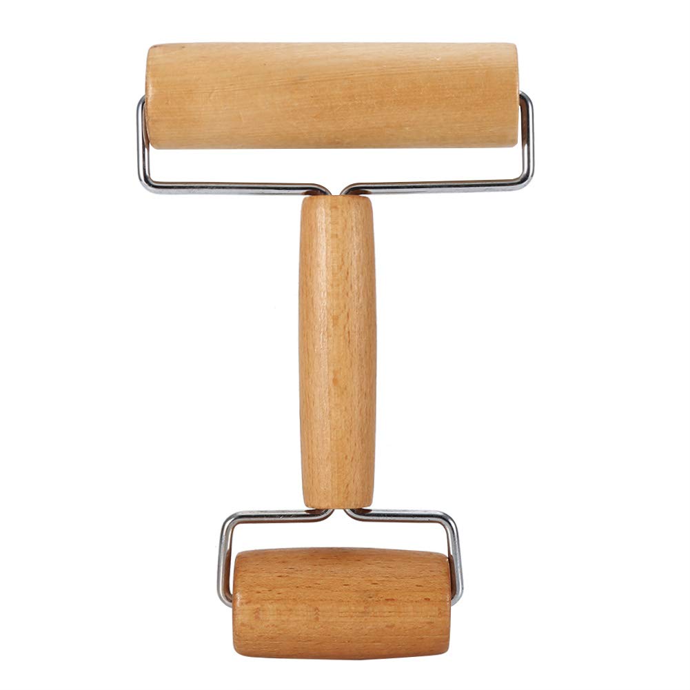 Non-Stick Wooden Pizza Dough Roller - Pastry Rolling Pin for Pizza, Tortilla, Cookies & Clay - Mini Time-Saver Kitchen Tool for Baking, Cooking & Crafting
