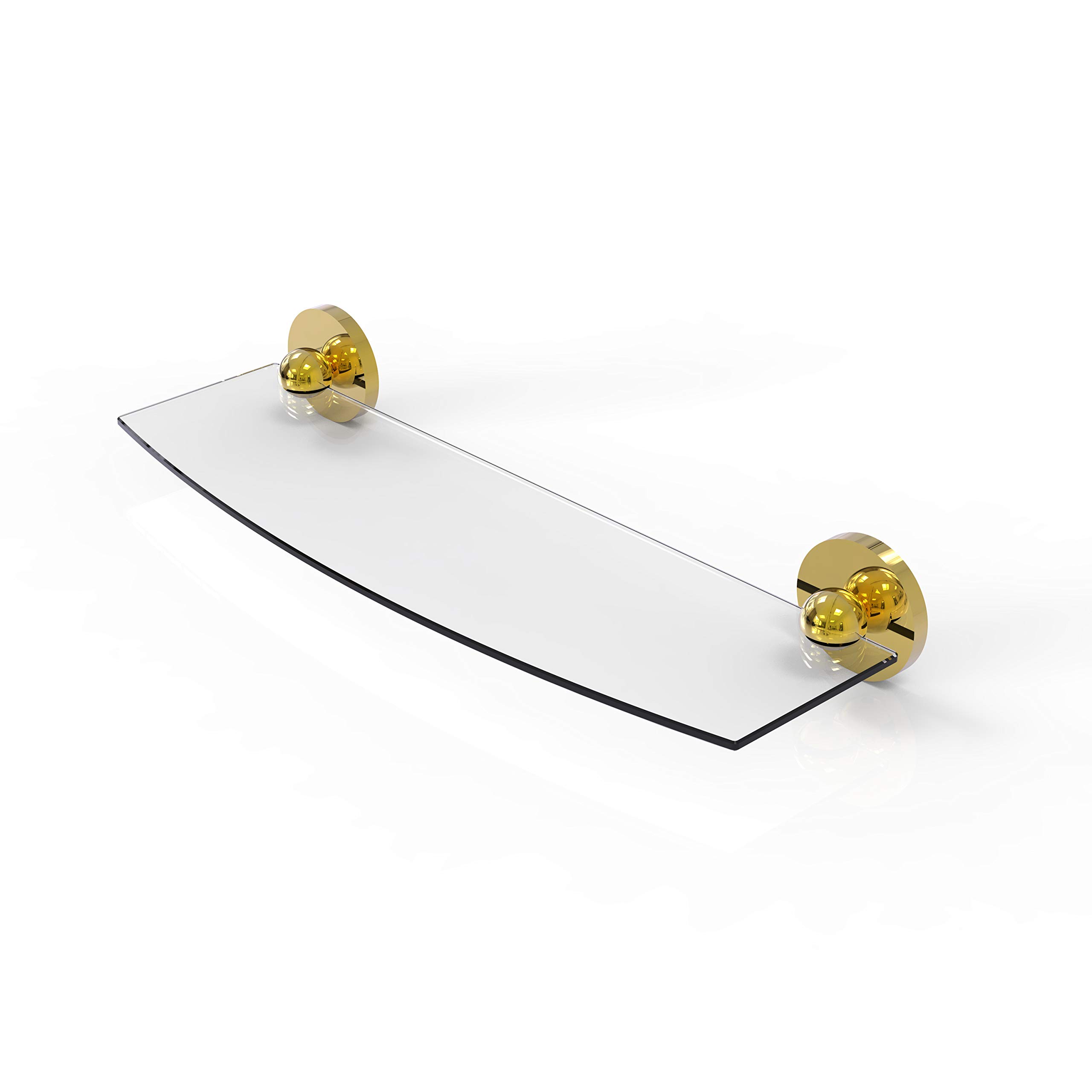 Allied Brass P1033/18 Prestige Skyline Collection 18 Inch Glass Shelf in Polished Brass - Perfect for Bathroom, Kitchen & Living Room Storage & Display